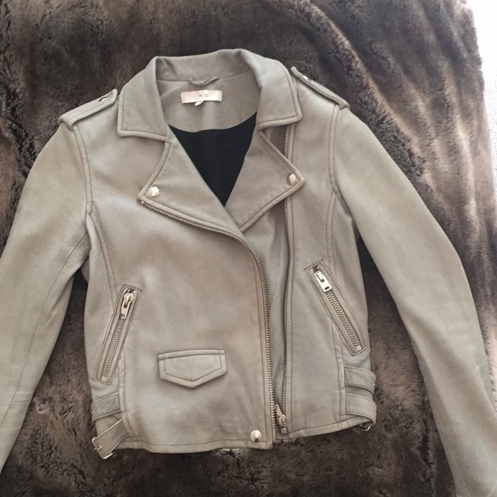 IRO ahsville leather jacket -Light blue/grey.